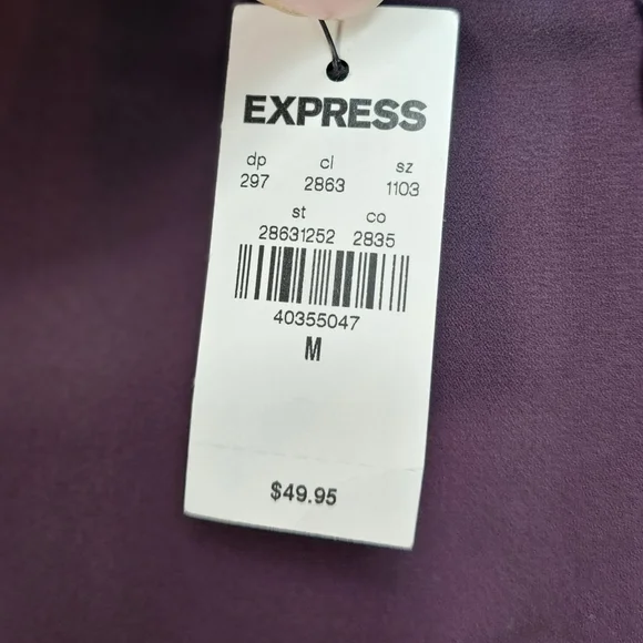 NWT Express Draped Neck Sleeveless Blouse - Deep Plum | Size M - Picture 4 of 8